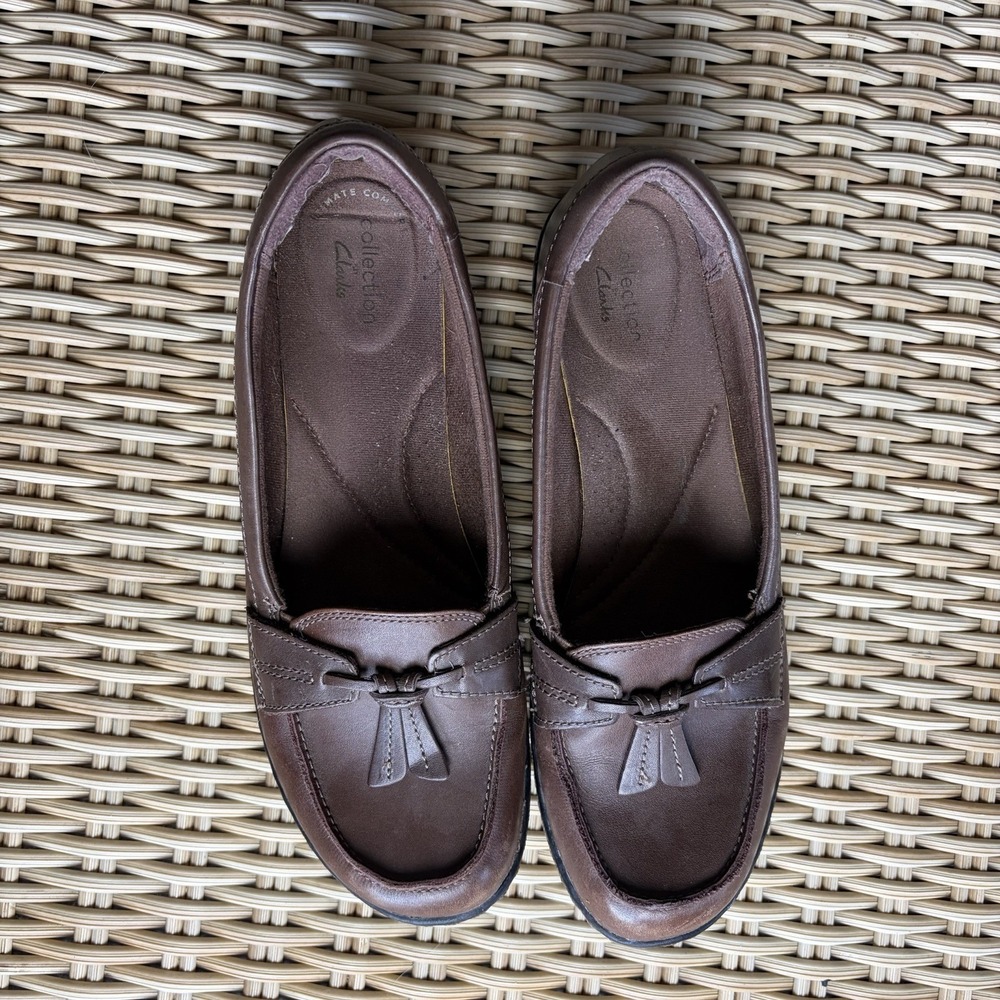 Clarks Collection by Clarks Brown Slip On Tassel Loafers Women's‎ Size 8.5 M
